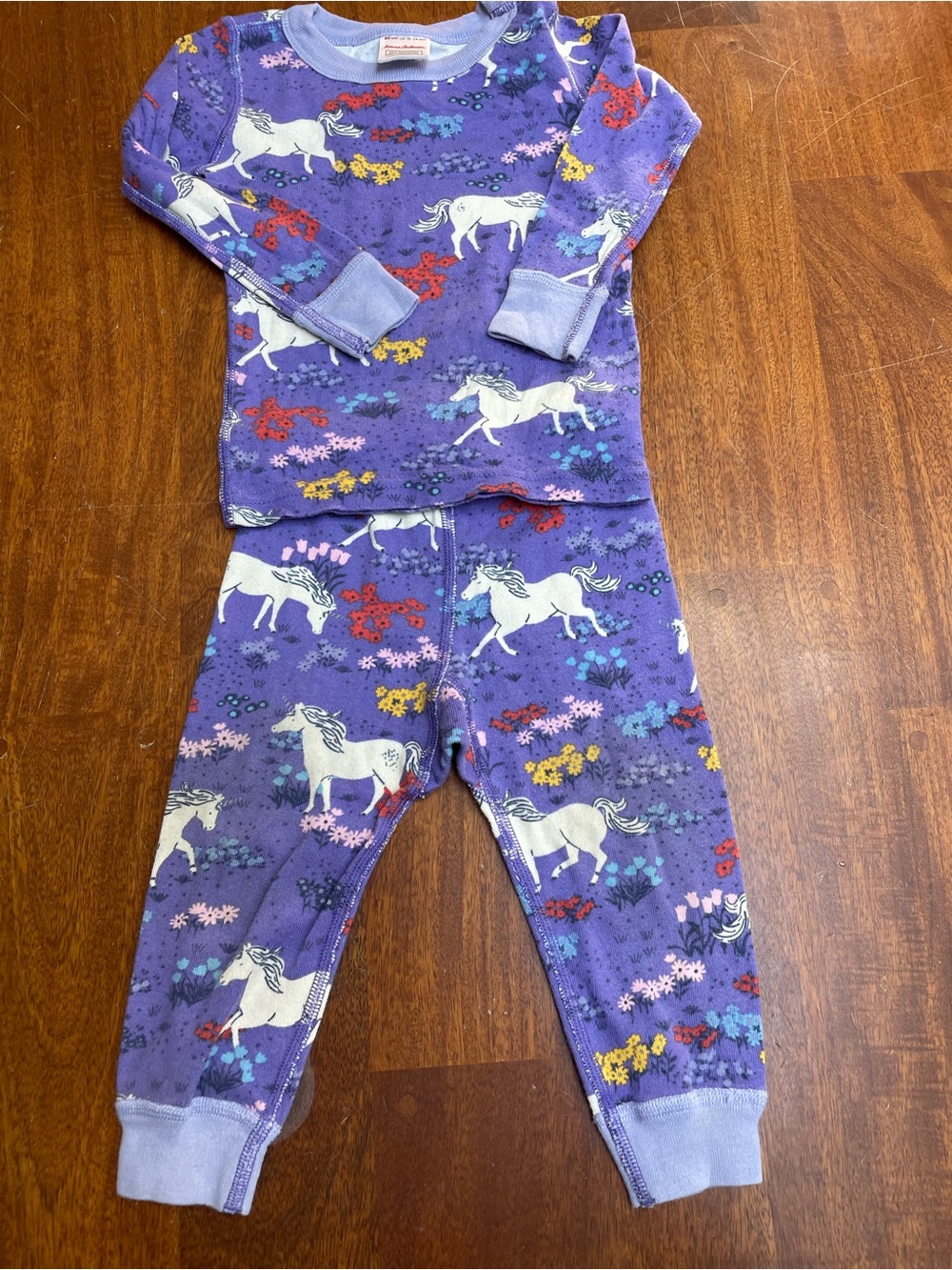 Hanna andersson purple horse pajamas size 18-24 months